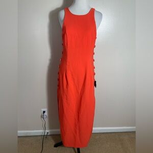 Lulu's Vibrant Orange Backless Dress